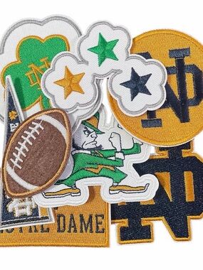 Notre Dame Football Iron-on Patch Set - Green & Gold